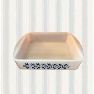 Vintage Glasbake 9” Snowflake Square Pan